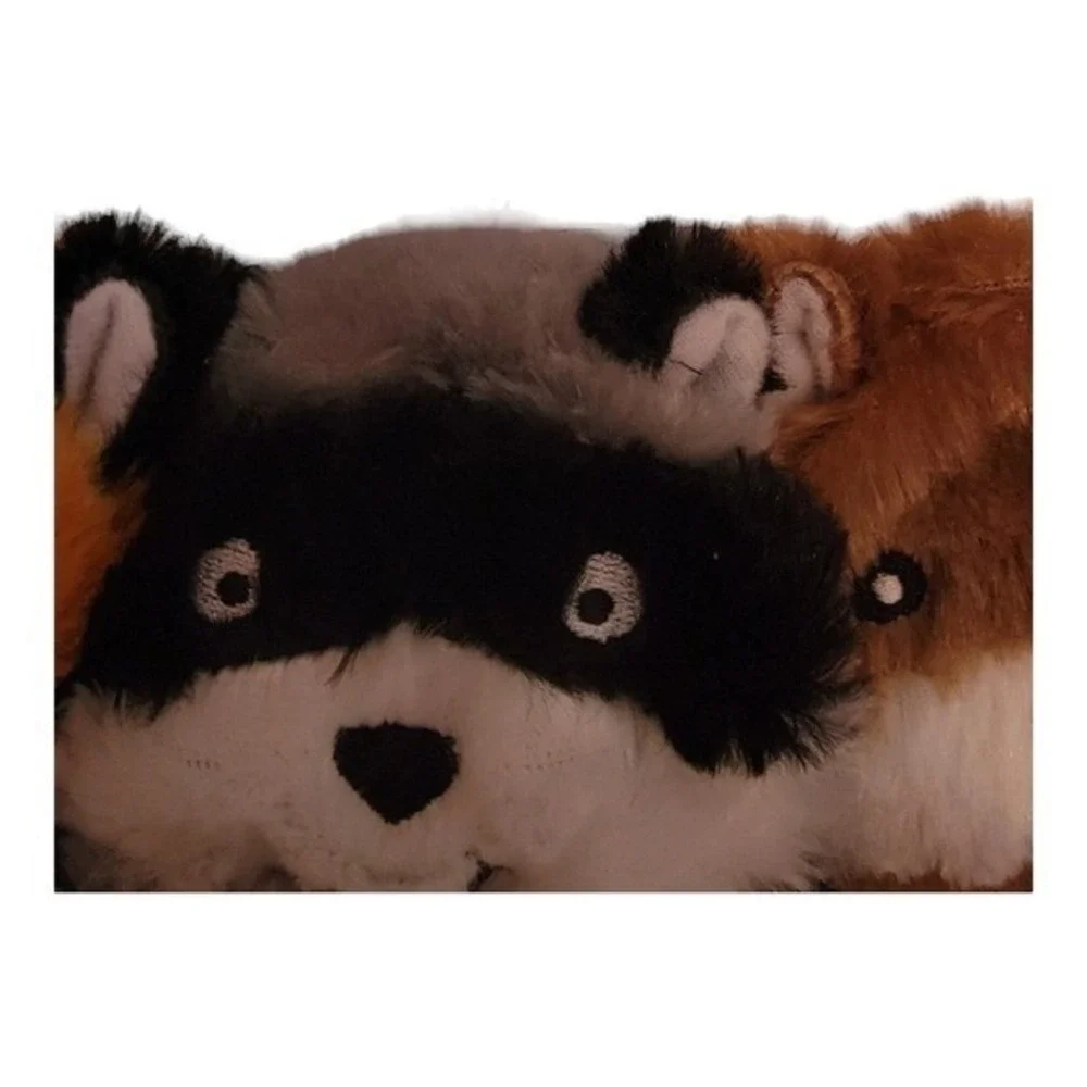ZippyPaws Skinny Peltz 3-Pack Large‎ No Stuffing Squeaky Dog Toys Fox Raccoon